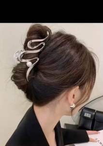 Kẹp tóc kim loại hình trái tim 6cm kẹp tóc sau đầu hoặc đuôi ngựa cho nữ đơn giản phong cách năng động trẻ trung