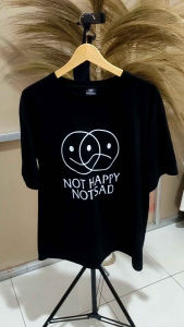 Kaos Oversized Tshirt Not Happy Not Sad: Kaos Oversize Wanita dan Pria