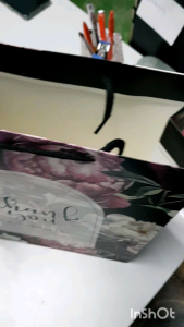 10 Keping Beg Kertas Kraf XXL Bunga Cinta Terima Kasih LPD2196B size25.5x9.5x33cm doorgift khawin hadiah parti cantik