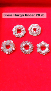 Bross Bunga Mutiara Cantik Beautiful Free Gift Murah Diskon COD Arisan Pengajian Grosir Eceran Bonus