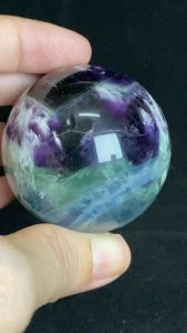 （Actual Unit） Natural big Feather Fluorite Ball 220g 50.8mm+-Fengshui 天然羽毛萤石-（送底坐)地球的颜色- 一物一图(3310801)