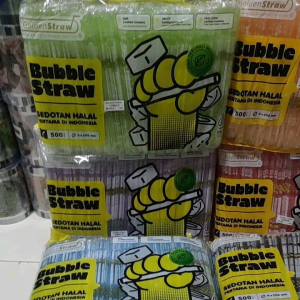 Sedotan Steril Golden Straw 6 mm x 20 cm Isi 500 Pcs