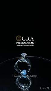 Nhẫn nữ kim cương moissanite GRA 6.5mm chính hãng xi bạch kim vàng trắng PHONG LUXURY