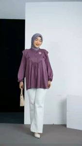 ARINA BLOUSE by Nadheera luxury atasan wanita blouse lengan panjang rayon premium