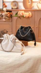 BOSTANTEN Tas Selempang Wanita Sling Bag Wanita Shoulder Bag Desain Bukaan Tali Serut