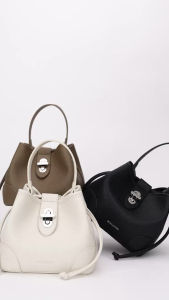 BOSTANTEN Tas Bucket Top Hanlde Slempang serut tweed Korea Style Wanit