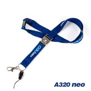 Premium A320neo Lanyard สายคล้องบัตรพนักงานลายเอ320นีโอของแท้ เหมาะสำหรับนักบิน หรือแฟนๆการบิน