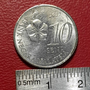 Koin Malaysia kuno Koleksi jadul 10 sen Tahun 2012 BEKAS