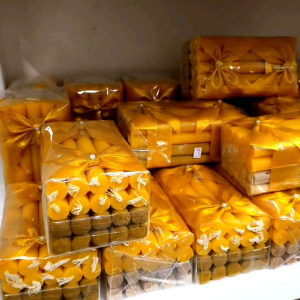 ธูปเทียนแพโบว์ทองNo.3 เทียนขอขมา หรือ ตั้งโต๊ะหมู่บูชา เกรดดี