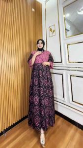 Gamis cibi bulat motif terbaru | gamis viral kekinian jumbo | gamis kondangan jumbo terbaru