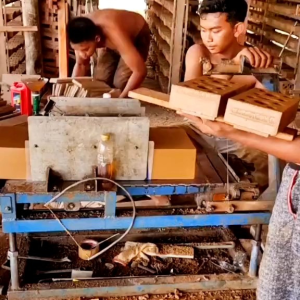 Bata ekpose merah Tanah liat Warna natural Hiasan dinding Varian motif Lubang angin Kuat Antitampias