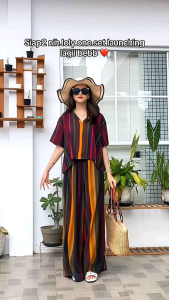 Loly Setelan Celana Kulot Wanita Oneset Wanita Bahan Rayon Motif Premium Celana Kulot Panjang Model Highwaist Atasan Crop Kancing by Rey.boutique