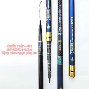 Cần câu tay câu đơn câu đài CHIẾN THẦN 6h tặng kèm ngọn phụ zin