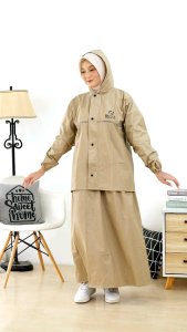RAINCOAT JAS HUJAN Wanita Rok Setelan Baju dan Rok Dewasa By MASELA Tebal Lentur Anti Rembes