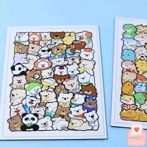 Animal Shaped Educational Puzzle With Base Board | Wooden Puzzle | Dinosaur Panda Cat | 50 Pieces Fun Cartoon Puzzle 拼图