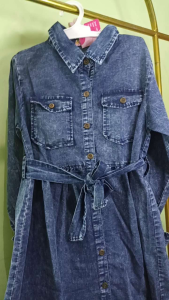 little pineapple 536-1 gamis anak usia 8 - 13 tahun jins wash