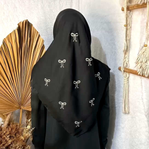 Hijab Segi Empat Paris Tassel Pita || Paris Jadul Jambul Pita Model terbaru dan terlaris