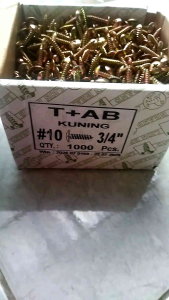 (50pcs) #10x3/4 Sekrup T TS TAB TSAB TSAT Kuning Baut Sekrup