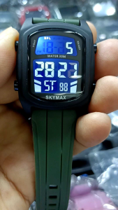 JAM TANGAN SKYMAX 2308 ORIGINAL WATERESIS TALI RUBBER WANITA DIAMETER 40 mm FREE BATRAI CADANGAN (Andre What 97)