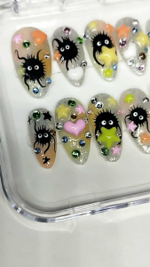 Nails box thủ công Y7 hoạ tiết hoạt hình charm nổi
