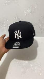 TOPI PRIA SNAPBACK NY HITAM LOGO BORDIR TIMBUL BAHAN KATUN MODEL TERBARU FULL TAG