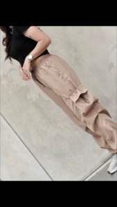 TAN MILKA Celana Kargo Cargo Pants Wanita - Highwaist Loose Cargo Pants - Celana Cargo Wanita Korean Style Terbaru