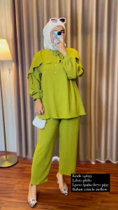 SETELAN BAHAN CRINGKLE PREMIUM BUSUI FRIENDLY LD 110 REAL PICT 100%