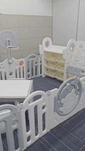 JOYEASE ALL IN ONE Indoor Home Baby Kids Ground Paradise Safety Playguard Playpen With Table Chair With DIY Storage Organizer