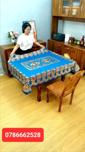 [4 màu tùy chọn] Khăn trải bàn 3D in nổi 150cmx230cm sang trọng không thấm nước chống thấm dầu mỡ dễ lau chùi