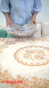 [140X180CM] Trải bàn NHŨ VÀNG hoạ tiết sang trọng Hình chữ Nhật Hình Oval