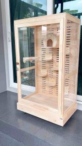 บ้านทรงโค้ง สไตล์มินิมอล สำหรับสัตว์เลี้ยงขนาดเล็ก บ้านชินชิล่า บ้านบูช์เบี้ย บ้านกระรอก สวยงาม แข็งแรง ขนาด 22*17.5*20cm