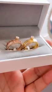 Cincin Titanium Aksen Permata Satu Perhiasan Cantik CXA94