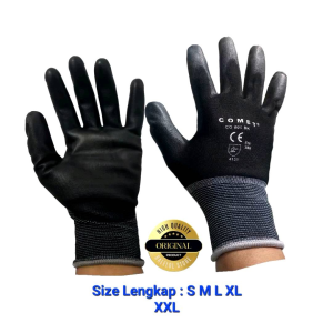 Sarung Tangan Pekerja Palmfit Nilon Coating PU Comet Gloves Hitam