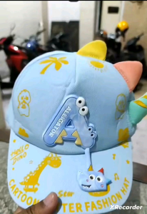 CAE - Topi Bisbol Anak Laki Perempuan 3-8 tahun Inisial Huruf Letter A B F H R Animal Cartoon Baseball Hat Import
