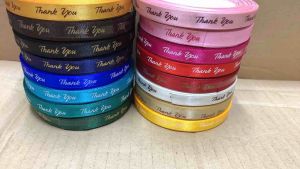 Cuộn 22m ruban satin in chữ "thank you 1cm.