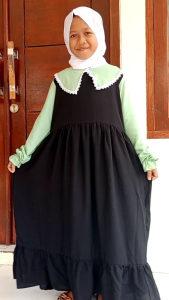 GAMIS ANAK KERAH KUPU KUPU RAYON MIDI DRESS ANAK TERMURAH USIA 6 7 8 9 10 TAHUN