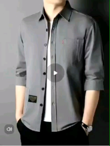 Mens summer thin three-quarter sleeve jacket casual all-match loose shirt