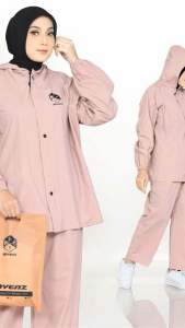 Setelan Jas Hujan Pria Wanita Bahan PVC Tebal