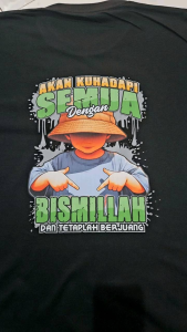 Kaos Atasan oblong pria Lengan pendek \ Kaos oblong Sablon Bismillah / Kaos Oblong/ Baju Kaos Tshirt/ Tshirt pria / Tshirt pria