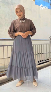 Rok Plisket Korean Style Lidi Mix Rempel Bawah Bahan Ceruty premium Original Raisa