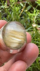 แหวนแก้วโป่งข่าม แก้วพิรุนฝนแสนห่า ขนาด60 แหวนเงินแท้ 92.5 ทรงเรียบ