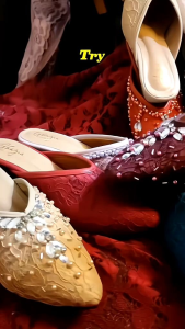 GHAZIA - 103 Sandal Pengantin Flat Wedding Shoes Wanita  Brukat Payet Jepang Pengantin Pesta