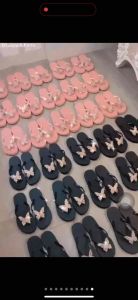 Dép xốp Thái dép kẹp nữ xỏ ngón đính charm bướm siêu hot