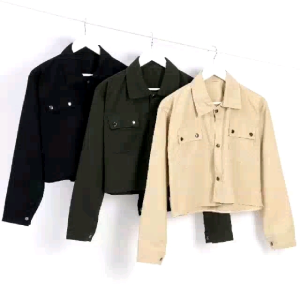 Style Kemeja Kanvas Wanita Crop Kekinian