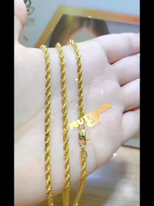 Kalung model tambang titanium anti karat stainless steel untuk pria/wanita