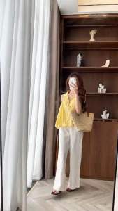 Áo babydoll chất Thô Gió Lụa - Thiết kế form bí dáng bồng xòe sát nách cổ bẻ thắt nơ