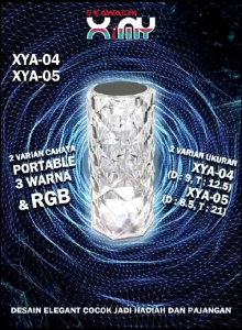 Kawachi Ximy Lampu Crystal Meja & Lampu Tidur Estetik RGB