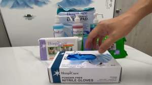 Hospicare Powder-free Nitrile glove size S M L Official reseller by SG Homecare