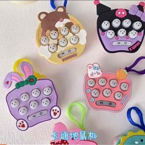 ColorToy เครื่องหนูแฮมสเตอร์ การ์ตูนมินิหนูแฮมสเตอร์เกมเครื่องพวงกุญแจีได ตีของเล่นโกเฟอร์