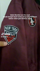 Jaket Bomber Varsity Premium Logo Ontheroad Outdoor Hiking Gunung Touring Pria Wanita